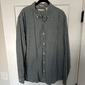 Hawker Rye Green Blue Check Cotton Long Sleeve Button-Up Shirt Men's Size L